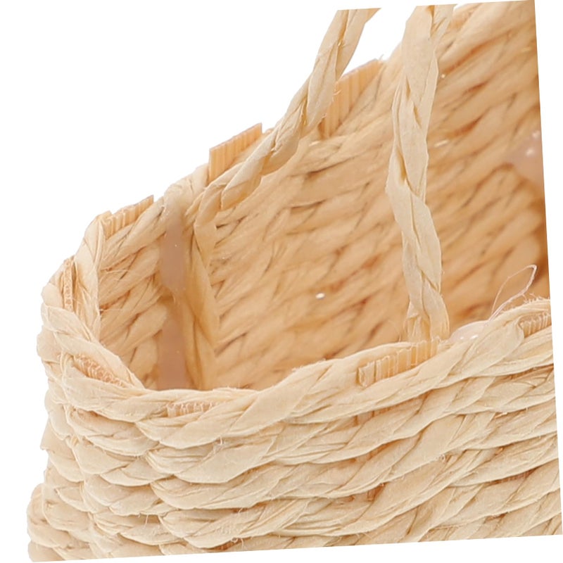 Miniature Woven Basket Dollhouse Decor Home Display Accessory for Play Scenes - Image 4