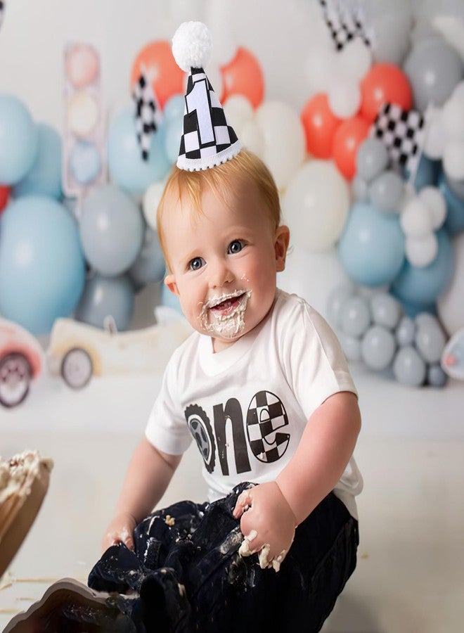 YOUAME Race Car 1st Birthday Hat - Party Decorations, Boy Outfit, Plaid Crown, Racing First Photo Prop - Image 4