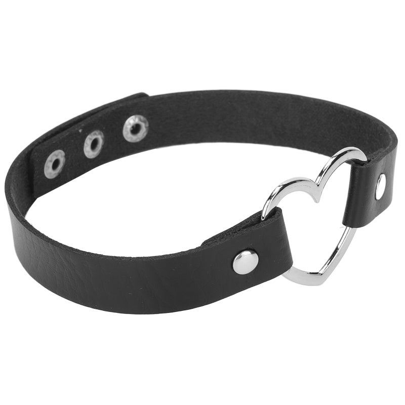 Adjustable PU Leather Choker: Heart Shaped Decoration - Durable Alloy Choker for Parties, Daily Wear And Gift Giving - Image 5