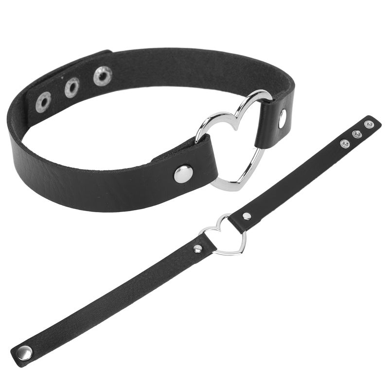 Adjustable PU Leather Choker: Heart Shaped Decoration - Durable Alloy Choker for Parties, Daily Wear And Gift Giving - Image 4