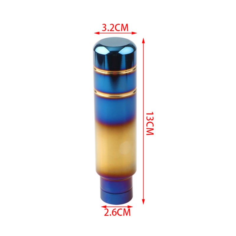 Car Gear Shift Knob: Burnt Bluing&gold Aluminum Material - Easy To Install With 3 Threaded Adapters 8MM, 10MM, 12MM For Most Car Models, Enhanced Driving Experience And Stylish Car Interior Upgrade - Image 2