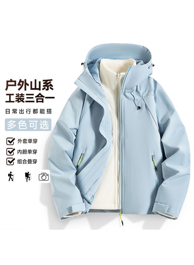 Fapai Casual Outdoor Mountain Style Women's Fleece Jacket Two-piece Set Hooded Jacket For Women - Image 2