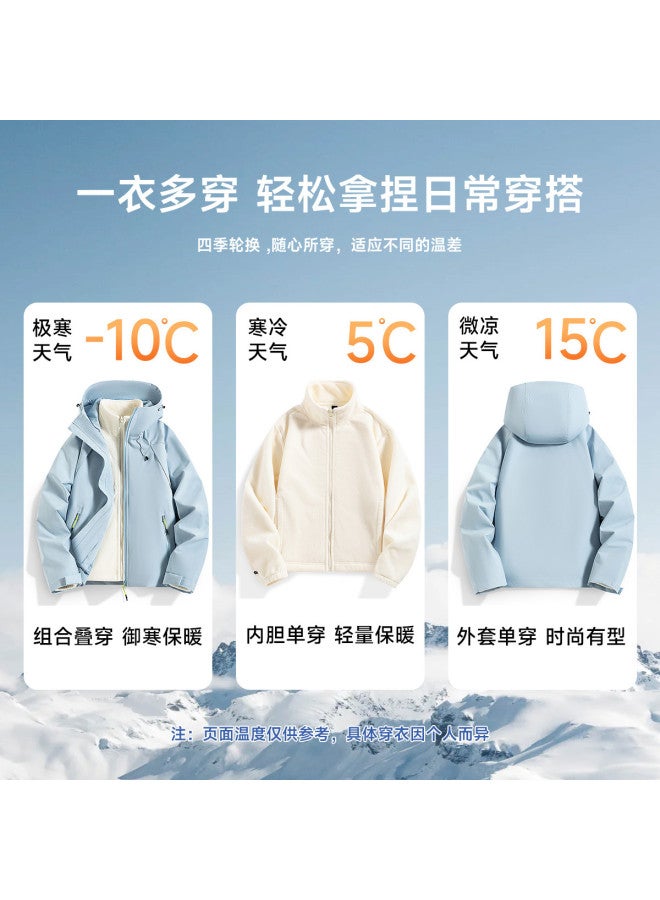 Fapai Casual Outdoor Mountain Style Women's Fleece Jacket Two-piece Set Hooded Jacket For Women - Image 5