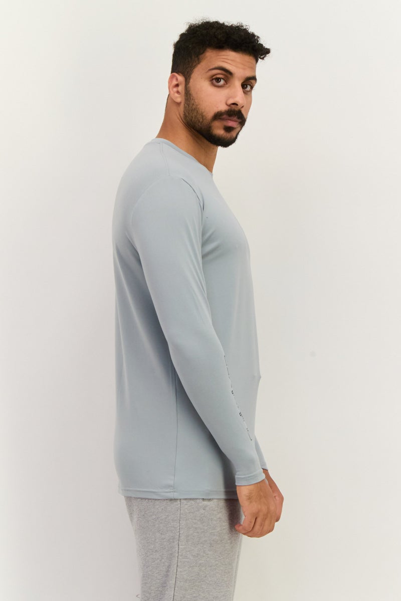 QUIKSILVER Men Sportswear Fit Long Sleeves Training T-shirt, Grey - Image 2