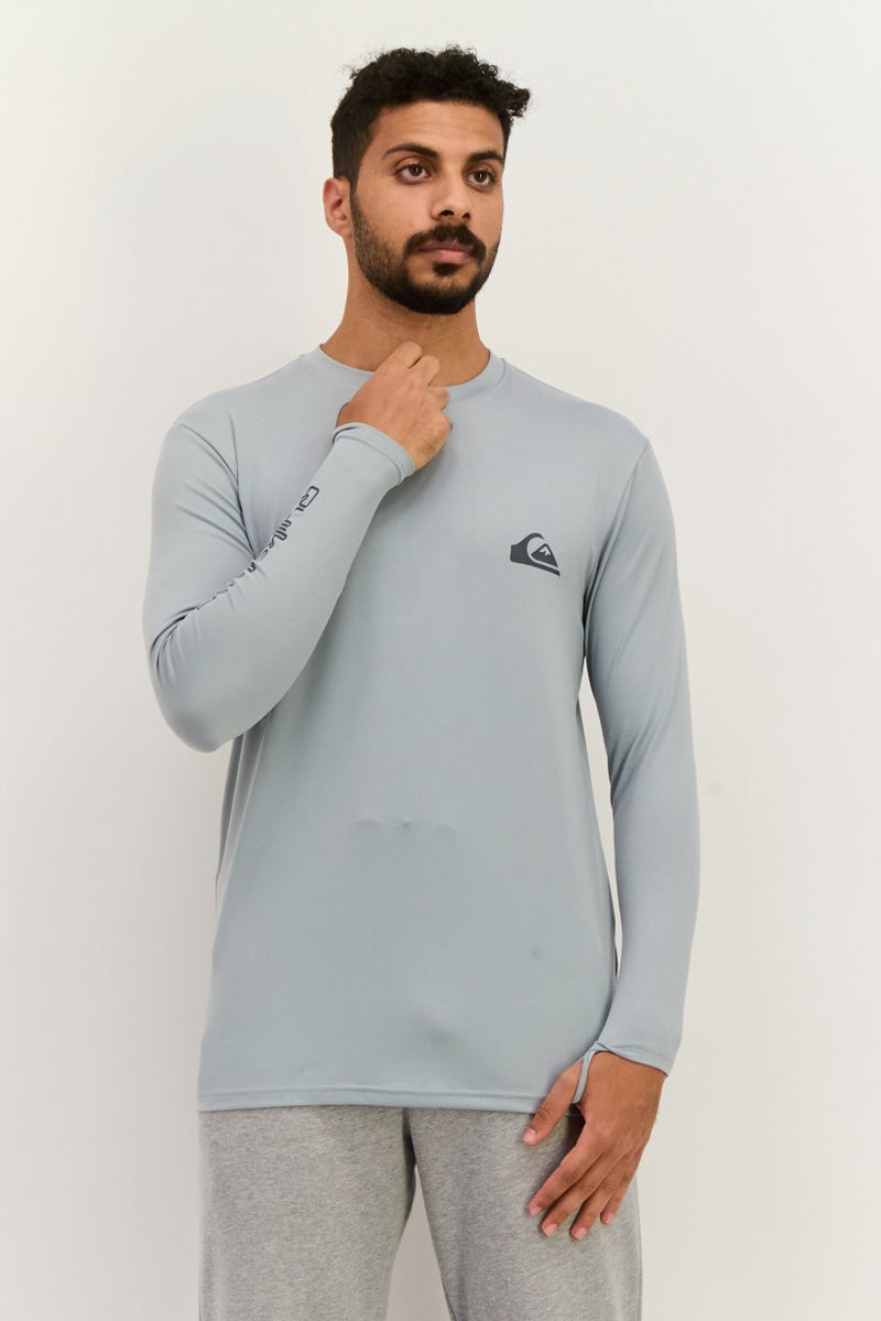 QUIKSILVER Men Sportswear Fit Long Sleeves Training T-shirt, Grey - Image 1
