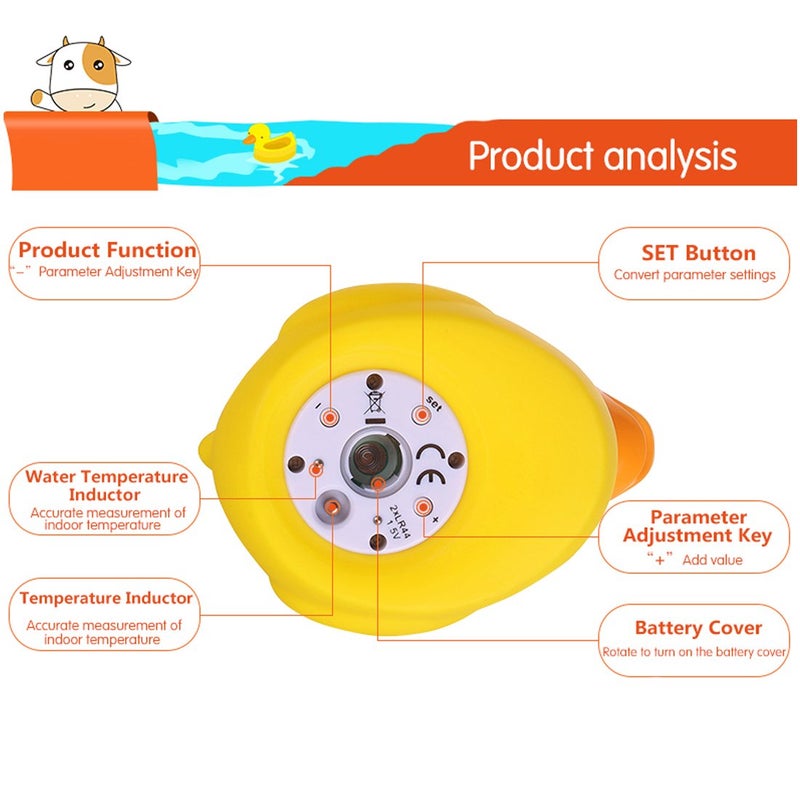 B.H b&h Baby Thermometer, The Infant Baby Bath Floating Toy Safety Temperature Thermometer (Winking Duck) - Image 5