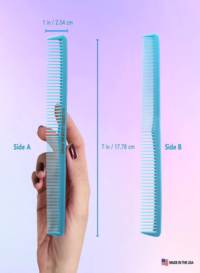 اليجرو كومبس أمشاط الحلاقة Allegro Combs رقم 400 - مجموعة أمشاط متعددة الأغراض للشعر، 12 قطعة (أزرق فاتح) - Image 2