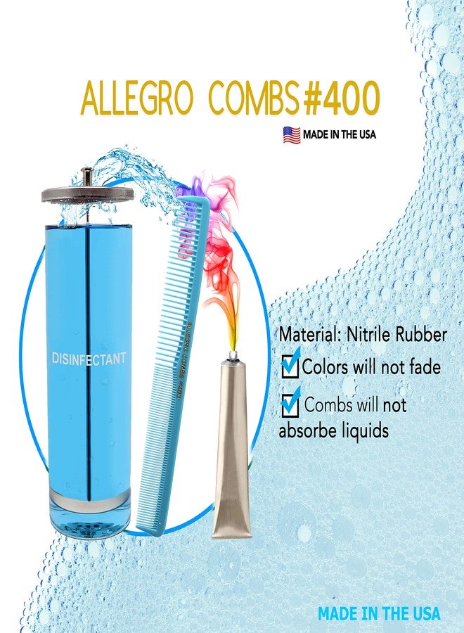 اليجرو كومبس أمشاط الحلاقة Allegro Combs رقم 400 - مجموعة أمشاط متعددة الأغراض للشعر، 12 قطعة (أزرق فاتح) - Image 5