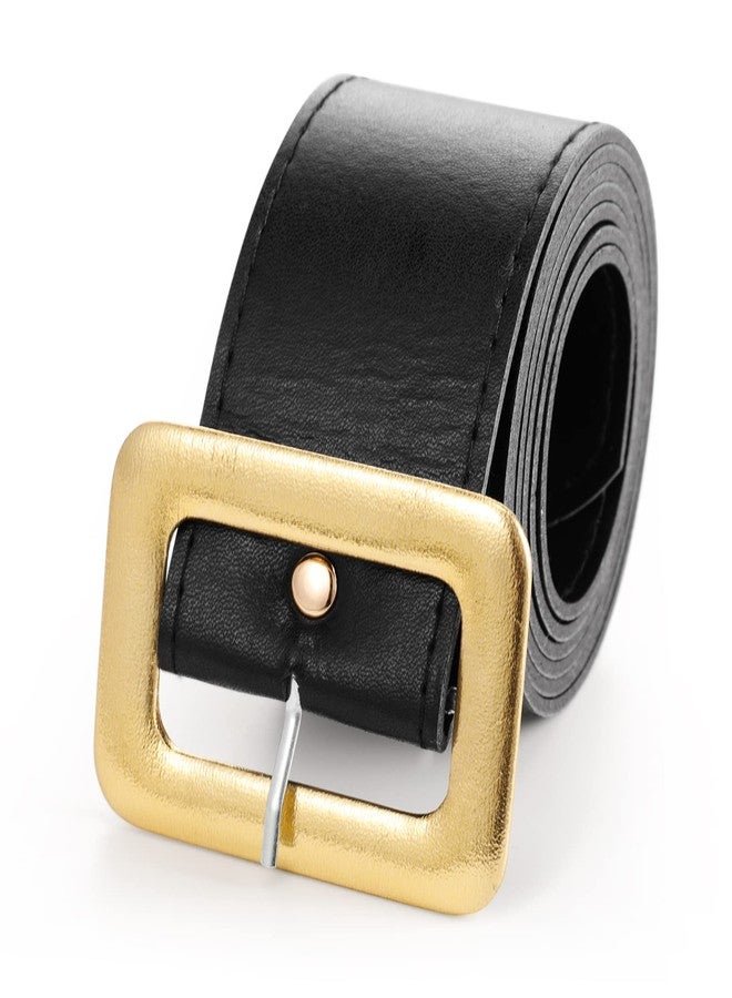 Boyiee Santa Claus Belt Pirate Belt Black with Gold Buckle for Adults Christmas Cosplay Party Costume Accessories - Image 1