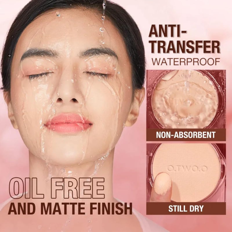 COSLUXE O Two O Matte Finish High Classic Setting Waterproof LongLasting Makeup Compact Face Powder Pressed Powder Foundation 12g 03 Natural nude 12g - Image 4