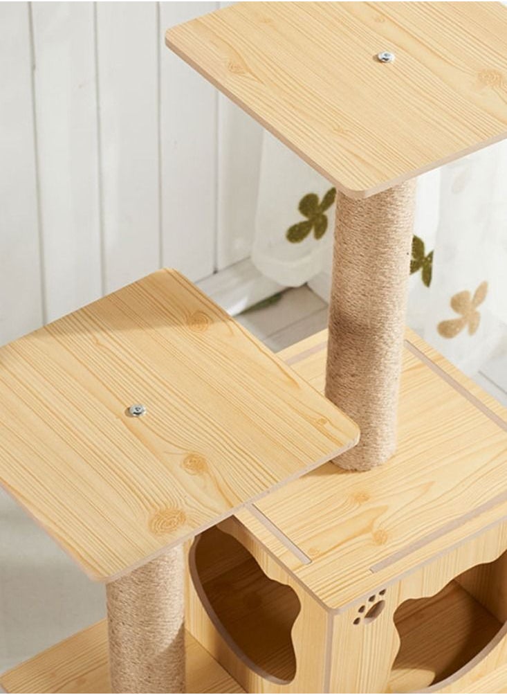 Cat Tree Cat Tower Tree Cat Scratching Post Multi-Level Cat Climbing Activity Center Jumping Platform with Houses and Hammock for Indoor Cats Kittens Pets Play Rest Climb Sleeping