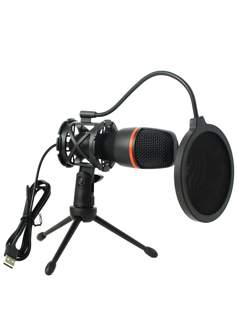 Fankalo - USB Condenser Microphone with Adjustable Desktop Tripod,RGB Light,HIFI Sound Quality - Image 1