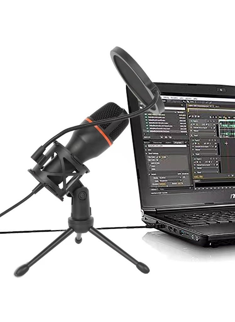 Fankalo - USB Condenser Microphone with Adjustable Desktop Tripod,RGB Light,HIFI Sound Quality - Image 1