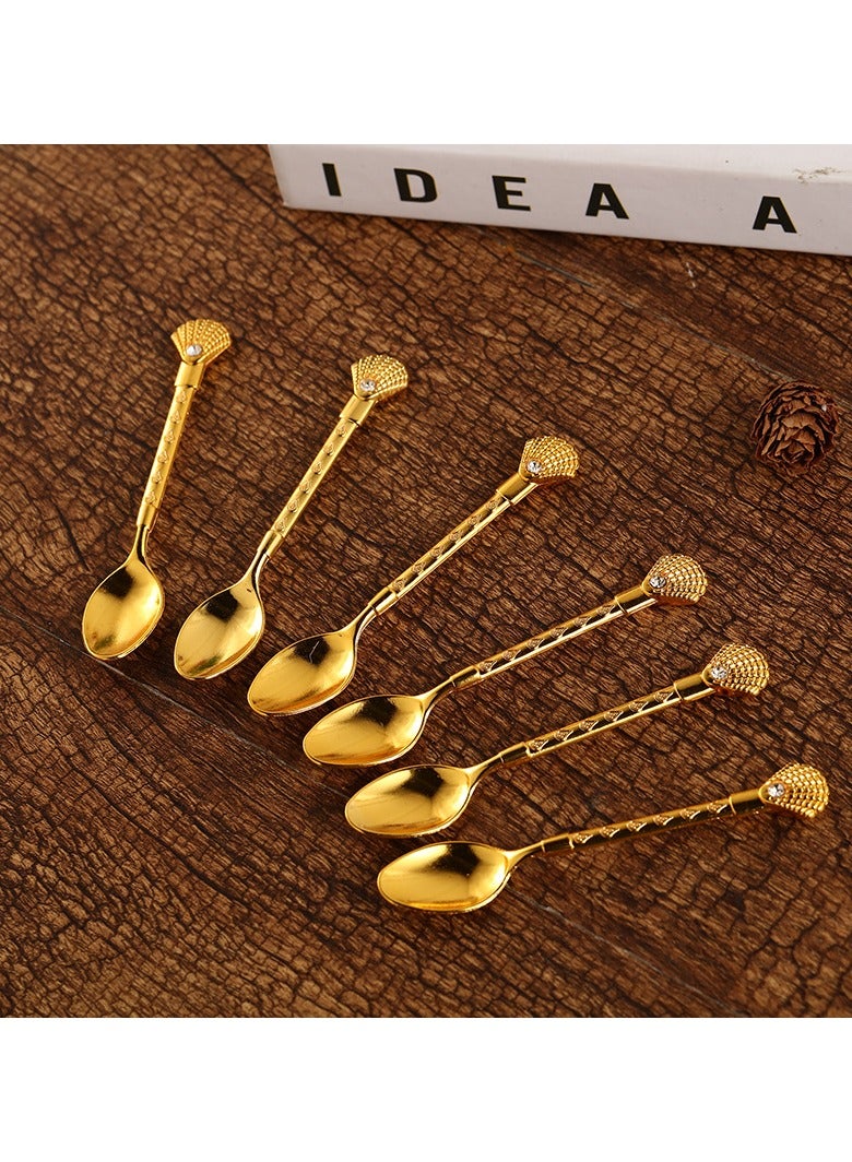 عام طقم رف تخزين ملاعق القهوة بتصميم أوروبي ريترو، قطعة أنيقة من الحرف المعدنية لحفظ أدوات المائدة والملاعق في المطبخ. - Image 3