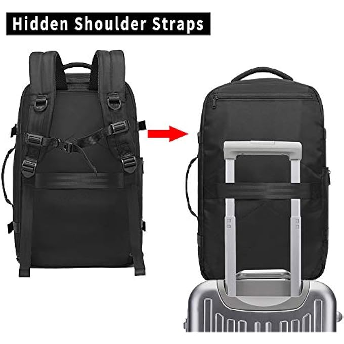 BANGE حقيبة ظهر للسفر لليلة واحدة سعة 40 لتر معتمدة من FAA حقيبة عطلة محمولة - Image 5