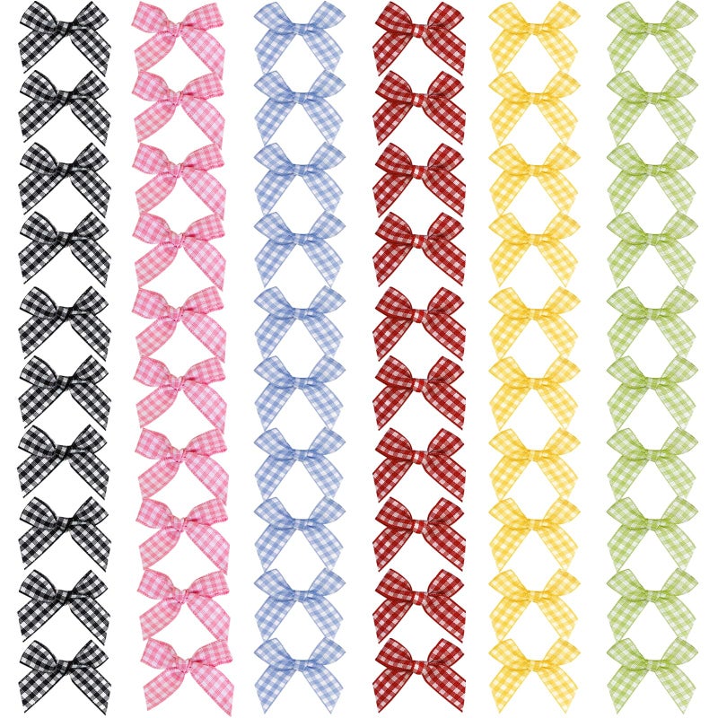 YONOY 60Pcs Mini Cute plaid Bow Hair Clips for Women Girls,Small Hair Clips Solid Color Hair Ribbon Alligator Clips Barrettes Pins Metal Y2kHair Accessories - Image 1