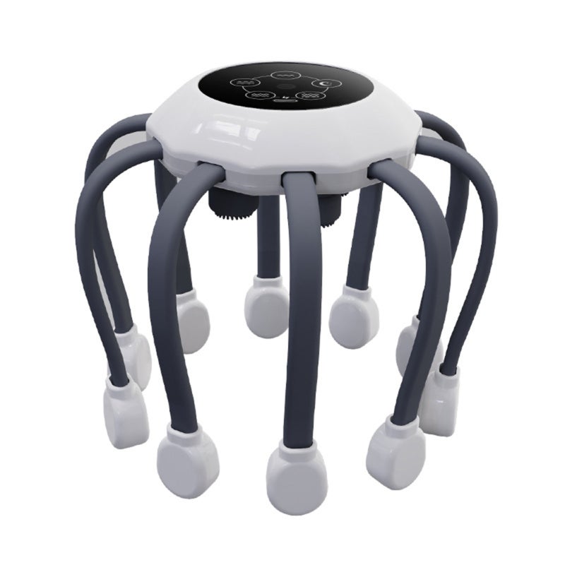 Electric scalp massager 5-mode portable rechargeable head massager, red light hair care to relax and decompress 10 independent massage heads 360-degree full coverage, single-button start 900mAh battery 15-minute timing - Image 1