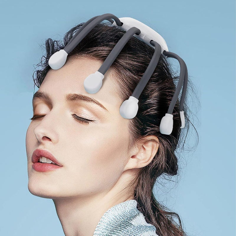Electric scalp massager 5-mode portable rechargeable head massager, red light hair care to relax and decompress 10 independent massage heads 360-degree full coverage, single-button start 900mAh battery 15-minute timing - Image 3