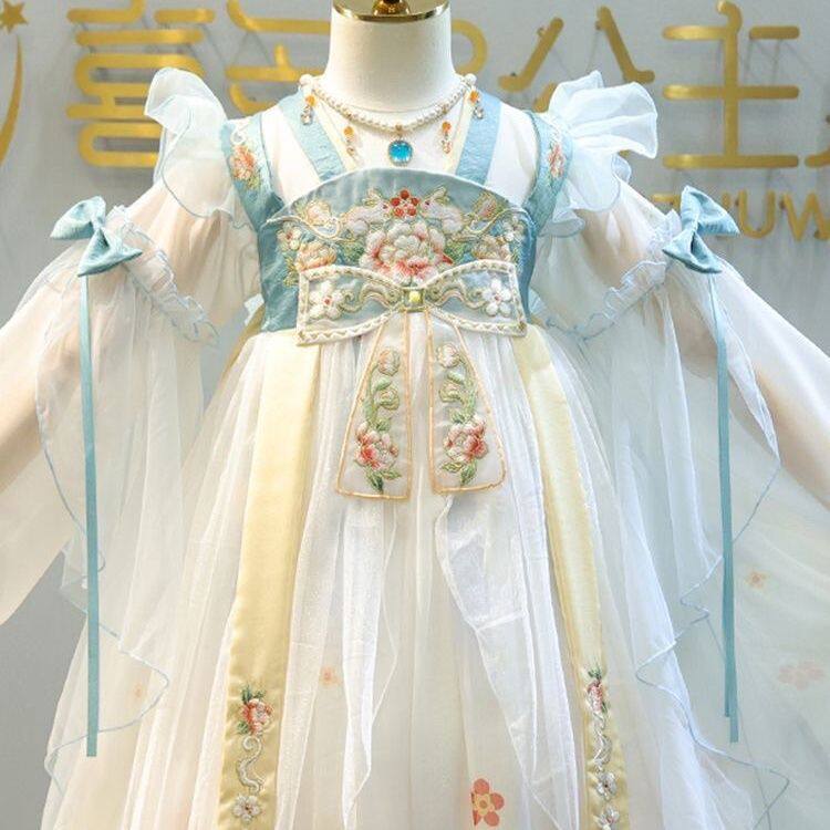 فستان هانفو للبنات ربيع وصيف نمط صيني بأكمام طويلة - Image 4