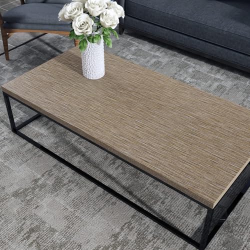 Decotalk Grass Cloth Wallpaper Peel and Stick Grasscloth Wallpaper Wall Cover Brown Grasscloth Textured Contact Paper Removable 17.7"x120" Self Adhesive Contact Paper for Cabinets Vinyl Wallpapers - Image 4