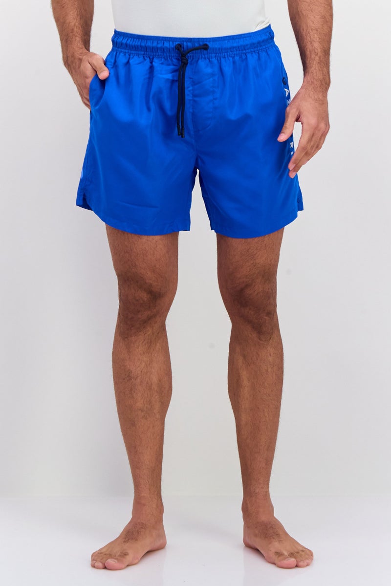 Gazzarrini شورت سباحة للرجال مع حبل سحب وشعار مطرز، أزرق - Image 1