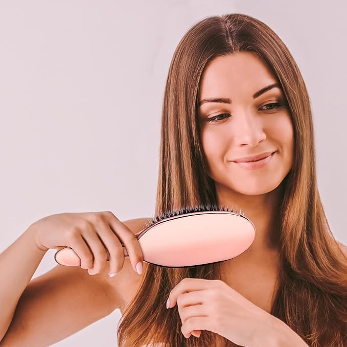 Sibba Antistatic Hair Brush Paddle Massage Detangle Natural Bristle Cushion Nylon Brush Comb for Women