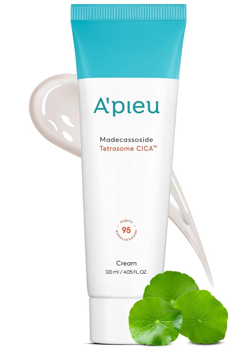 كريم APIEU MADECASSOSIDE TETRASOME CICA 406 Fl oz 120ml مع تحسين امتصاص وتعزيز حاجز البشرة وتأثيرات مهدئة  Centella Asiatica Asiaticoside Asiatic Acid