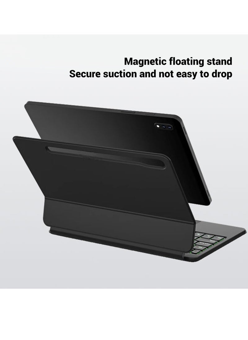 Magnetic Keyboard Case for Galaxy Tab S7 S8 S9 S9FE Floating Cantilever Stand Keyboard Case with Multi Touch Trackpad Pencil Holder