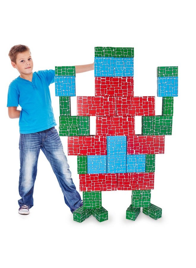 EP EXERCISE N PLAY Cardboard Building Block, Exercise N Play 40pcs Extra-Thick Jumbo Giant Building Blocks in 3 Sizes for Kids  - Image 3