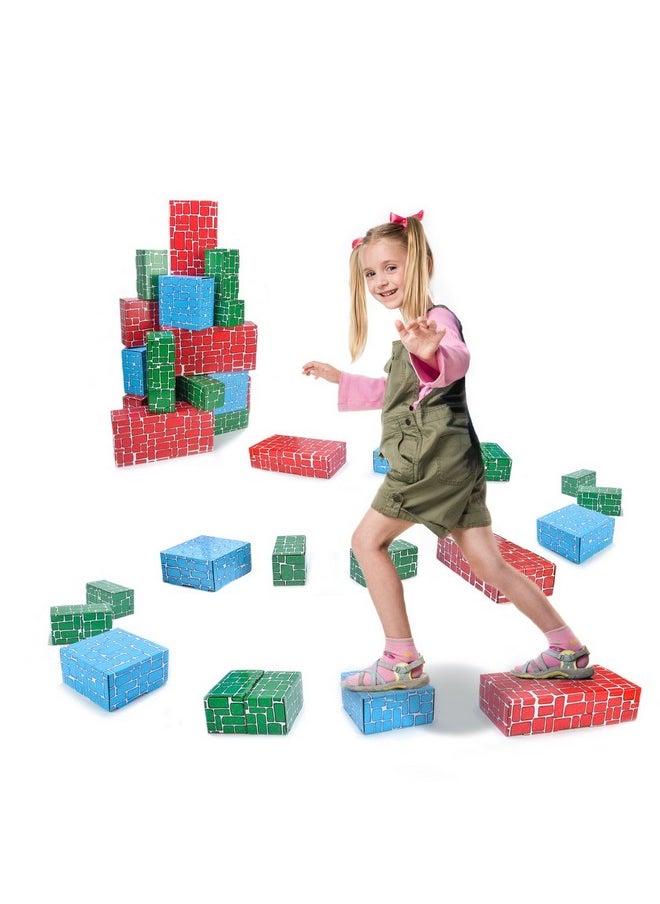 EP EXERCISE N PLAY Cardboard Building Block, Exercise N Play 40pcs Extra-Thick Jumbo Giant Building Blocks in 3 Sizes for Kids  - Image 2