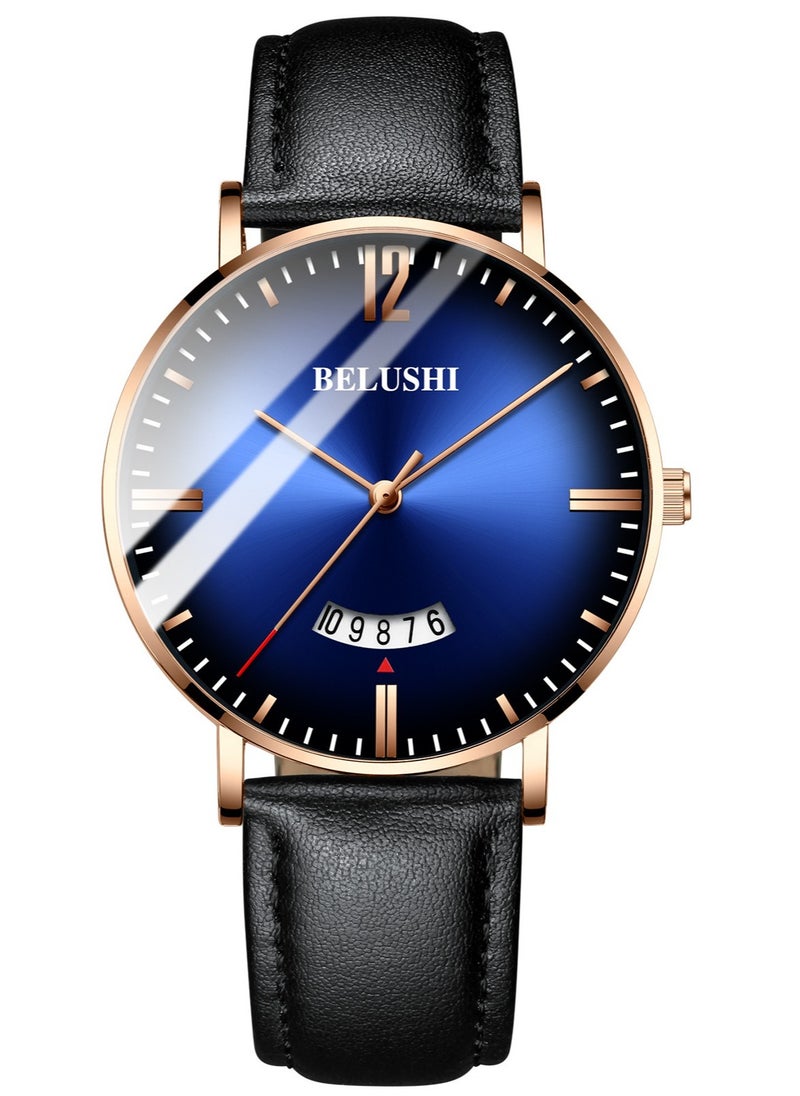 Belushi Men's Fashion Thin Fully Automatic Quartz Watch 