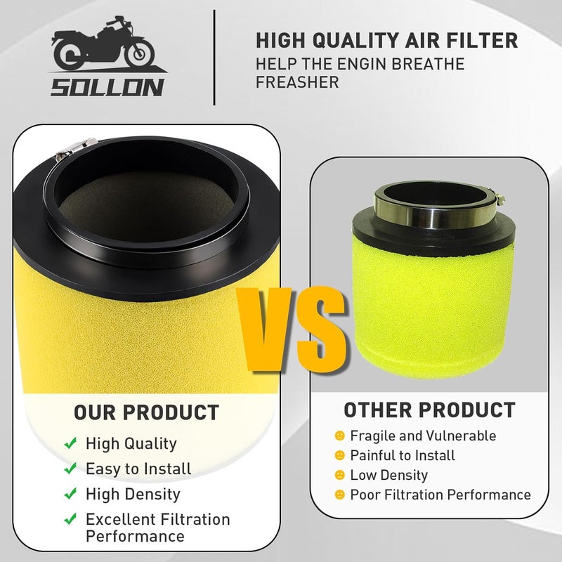 SOLLON 17254-HPO-A00 Air Filter for Honda pioneer 700 Foreman 500 Rincon 680 4x4 Big Red 700 MUV700 TRX680FA TRX680FGA TRX500FM TRX500FE SXS700M2 Rubicon 500 4x4 TRX500FA TRX500FPA - Image 4