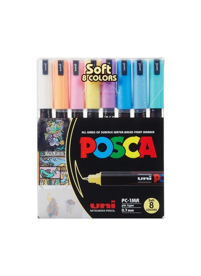 Uniball Posca PC-1MR Xfine Soft Colours Set of 8  - Image 1