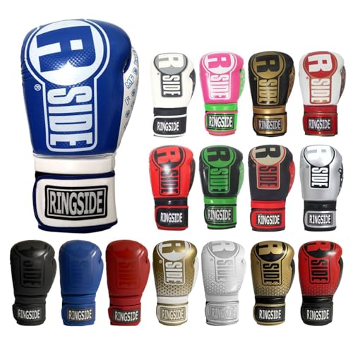 Ringside Apex Flash Sparring Gloves IMFTech Boxing Gloves with Secure Wrist Support Synthetic Boxing Gloves for Men and Women Blue and White 18 oz - Image 1