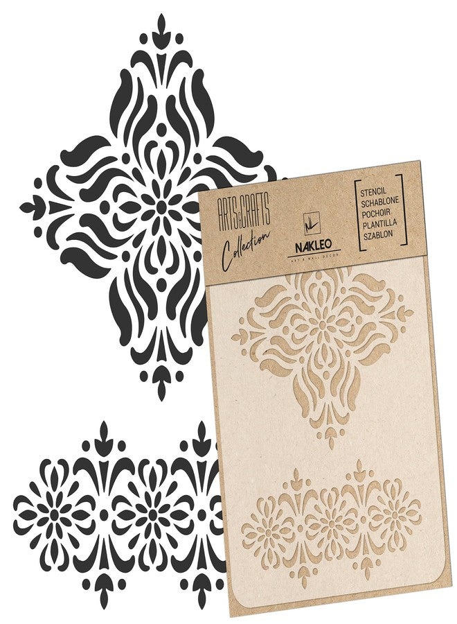 NAKLEO Painting Stencil for Crafts A4 8.3” x 11.8”, Mandala Rangoli Pattern, Reusable Plastic DIY & Scrapbooking Drawing Template, Decoupage Art Home Decor Plaster Concrete, Wall Wood Fabric - Image 1