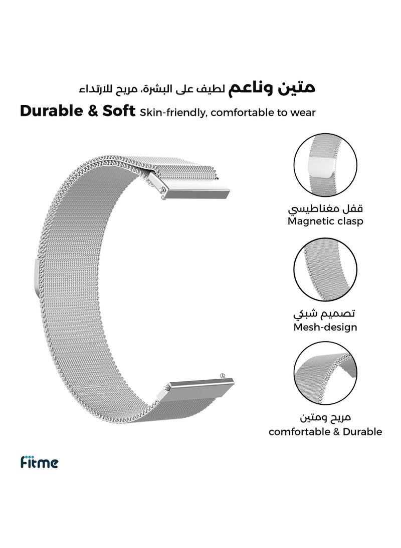 FITME Stainless Steel Replacement Band For Garmin Forerunner 965 / Forerunner 955 / Forerunner 945 / Forerunner 935 / Forerunner 745 / Forerunner 255 / Epix 2 / Approach S70 / S62 / S60 - (22mm) - Image 2