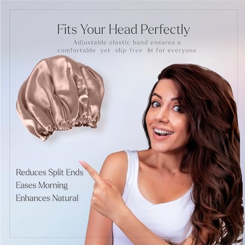 Silvr Bear Satin Satin Bonnet for Women | Sleeping Cap for Women | Scrunchies Satin | Best Gift for Sister, Friend, Mom | Same Colors AS PIC (Bonnet Taupe + Black) - Image 5