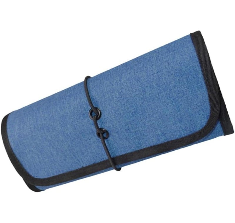Blue Foldable Storage Pouch Large Capacity Organizer for Travel Chargers Cables - Image 1