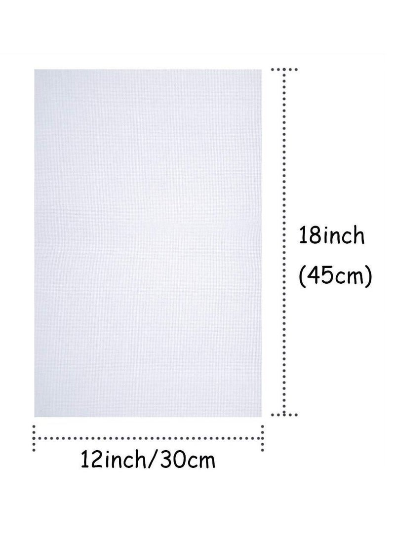 Y&D - Embroidery Cloth, 7 Pieces Aida Cloth 14 Count Cross Stitch Fabric, KASTWAVE Decoration, White Classic, 12 by 18 Inch - Image 1