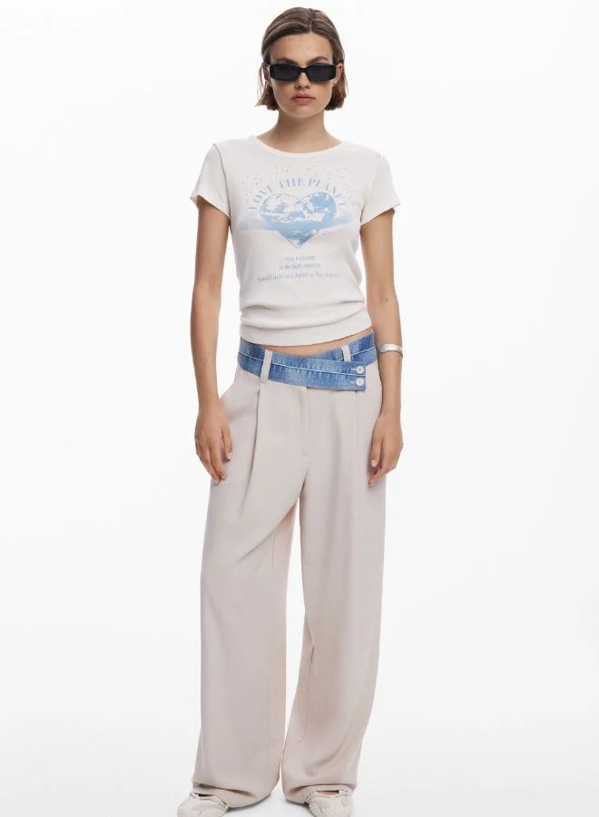 DESIGUAL light beige Hybrid long pants for Women | Best Price UAE