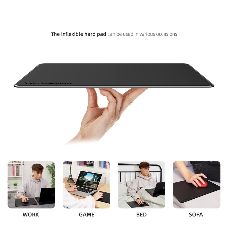 Seihoo Plastic Resin Hard Mouse Pad Premium Esports Waterproof Ultra Smooth No Irritating Smell Environment Fast and Accurate Control for Office and Gaming Laptop(9.45x7.87in) - Image 5