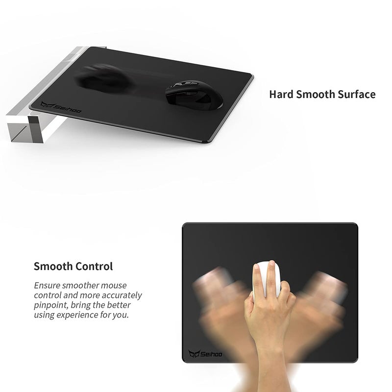 Seihoo Plastic Resin Hard Mouse Pad Premium Esports Waterproof Ultra Smooth No Irritating Smell Environment Fast and Accurate Control for Office and Gaming Laptop(9.45x7.87in) - Image 3