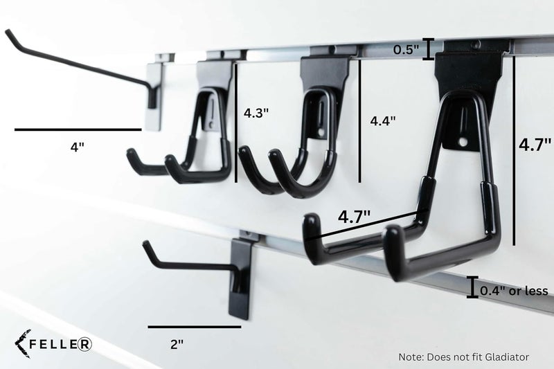 Feller Slatwall Hooks and Slatwall Accessories - 20 Pack Premium Heavy Duty Single and Double Slatwall Hooks & Hangers for Efficient Storage, Used as Proslat Accessories - Image 4