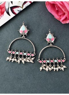 VOYLLA Bagh E Fiza Enamel Embellished Brass Earrings  - Image 1