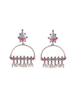 VOYLLA Bagh E Fiza Enamel Embellished Brass Earrings  - Image 2
