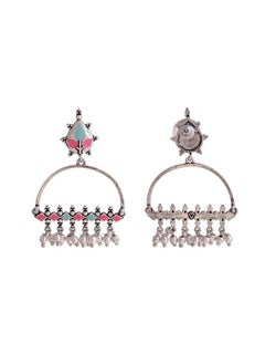 VOYLLA Bagh E Fiza Enamel Embellished Brass Earrings  - Image 4