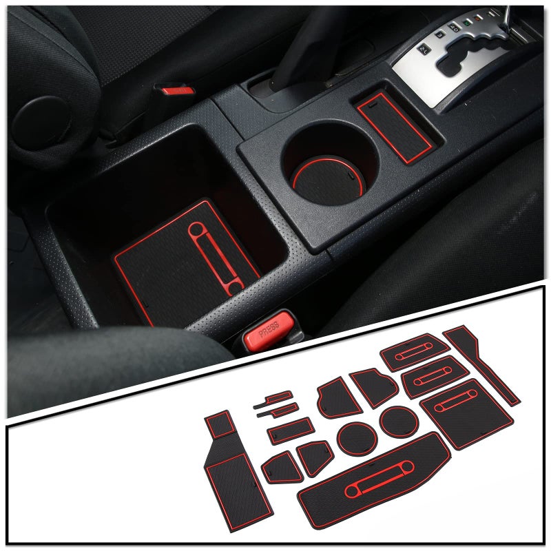 Generic LLKUANG Interior Cup Holder Inserts, Center Console Liner Mats, for Toyota FJ Cruiser 2007-2021 Anti Slip Mat Door Slot Pad Cup Cushion Groove Mat 15-pc Set  - Image 1