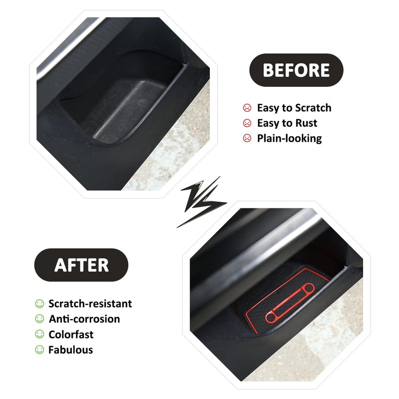 Generic LLKUANG Interior Cup Holder Inserts, Center Console Liner Mats, for Toyota FJ Cruiser 2007-2021 Anti Slip Mat Door Slot Pad Cup Cushion Groove Mat 15-pc Set  - Image 2