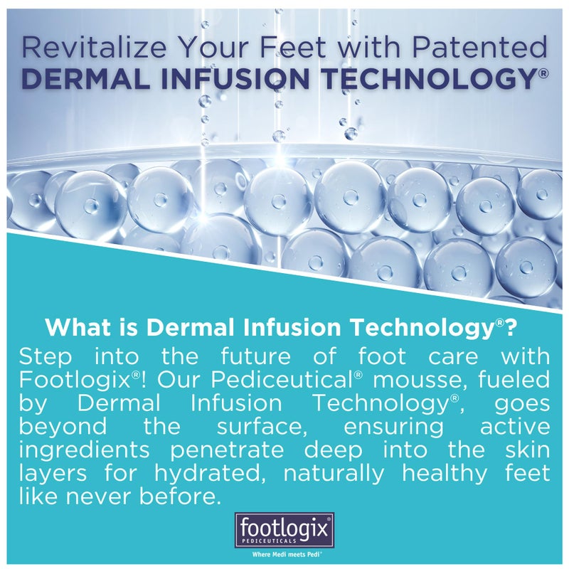 FOOTLOGIX تركيبة الصيانة اليومية - مرطب للقدمين، موس للقدمين لصيانة البشرة العادية إلى الجافة، موس للقدمين للجلد الخشن والقدمين الجافتين، 4.23 أونصة - Image 4