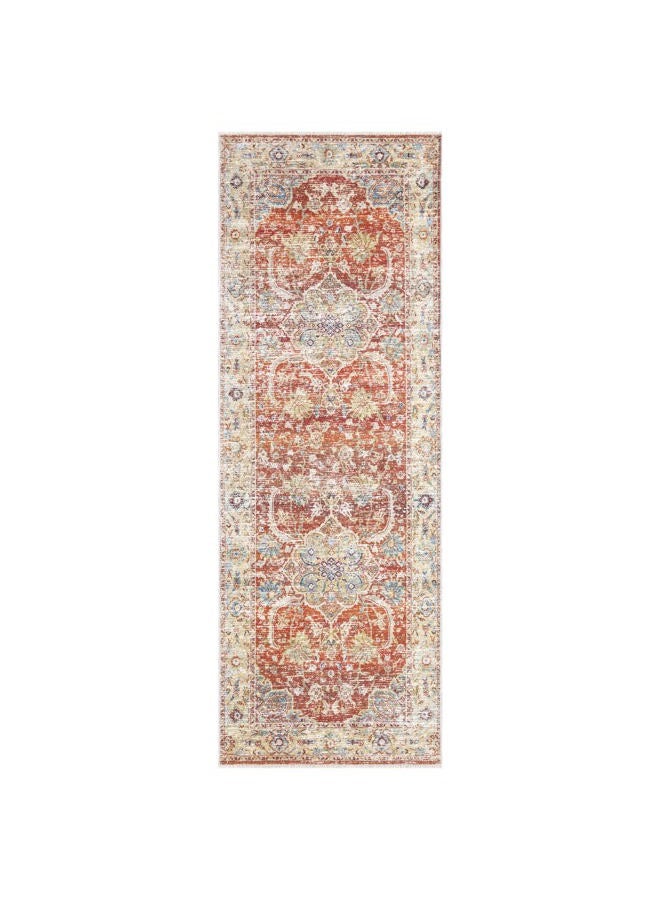 Bloom Rugs Caria Washable Non-Slip 7 ft Runner - Orange/Olive Beige Traditional Runner for Entryway, Hallway, Bathroom, and Kitchen - Exact Size: 2'6" x 7' - Image 2